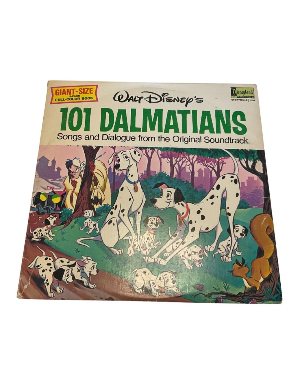 Vtg Walt Disneys 101 Dalmatians Story & Songs Vinyl Record 1965 Page Book 3934